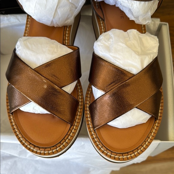 Robert Clergerie ‘Fara’ Sandals with Crossover Design in Bronze - New - Picture 12 of 12